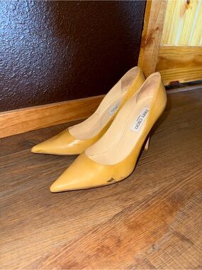 Jimmy Choo Mustard Patent Leather Pumps